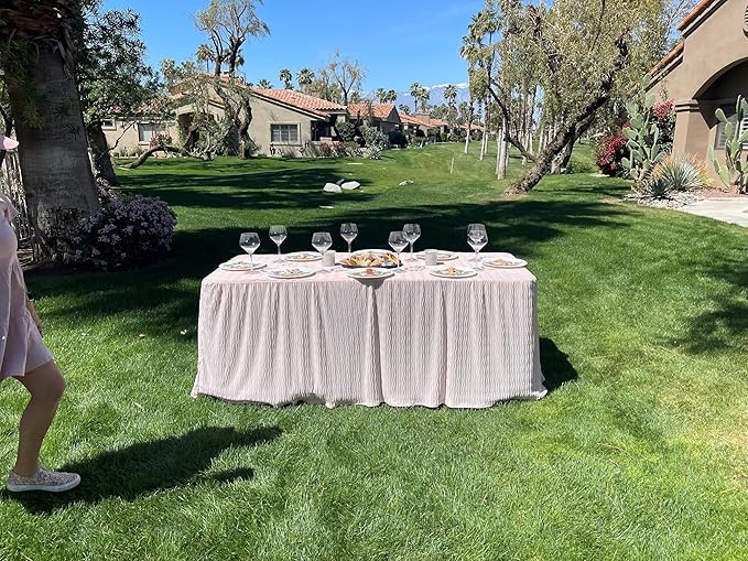 The Folding Table Cloth 6 Foot Blush 30x72x29…
