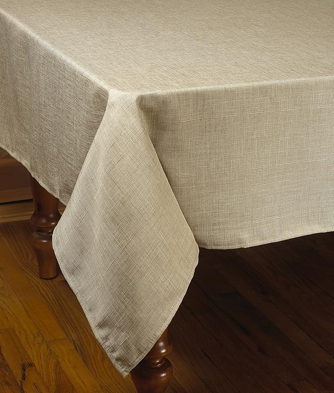 Euro Linen Vintage Design Tablecloth - 68" x 108" - in Oatmeal
